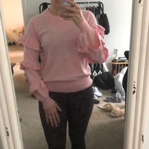 J Crew ruffle sleeve sweater